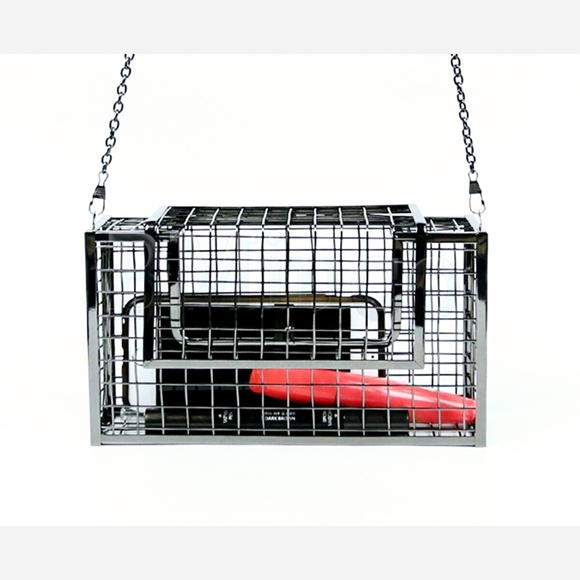 Womens Metal Square Chain Net Cage Bag - Picture 2 of 6